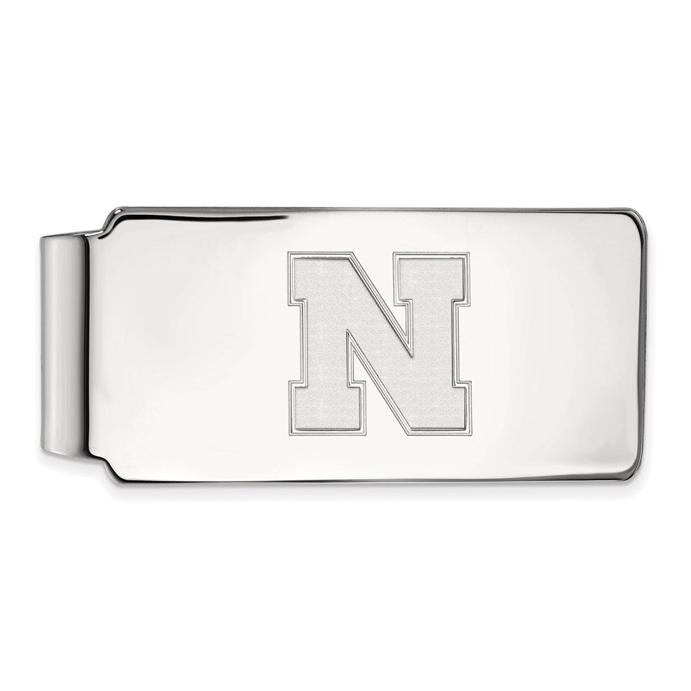 Sterling Silver Rhod-Pltd Logoart University of Nebraska Money Clip
