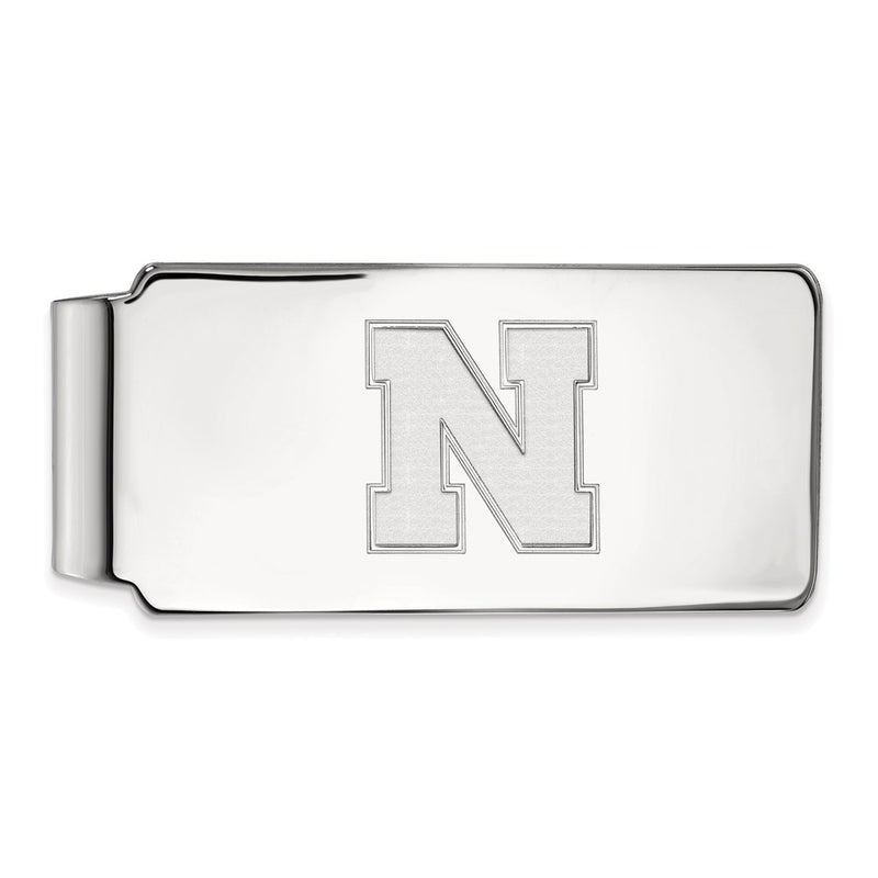 Sterling Silver Rhod-Pltd Logoart University of Nebraska Money Clip