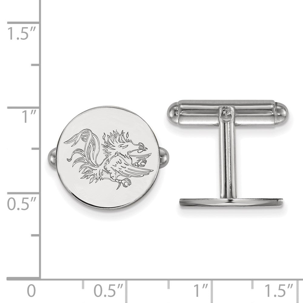 Sterling Silver Rhod-Pltd Logoart University of South Carolina Cuff Links