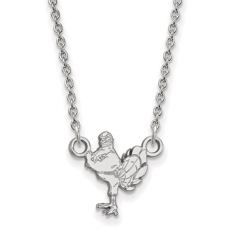 Sterling Silver Rhodium Plated Logoart Virginia Tech Hokiebird Small Pendant 18 Inch Necklace