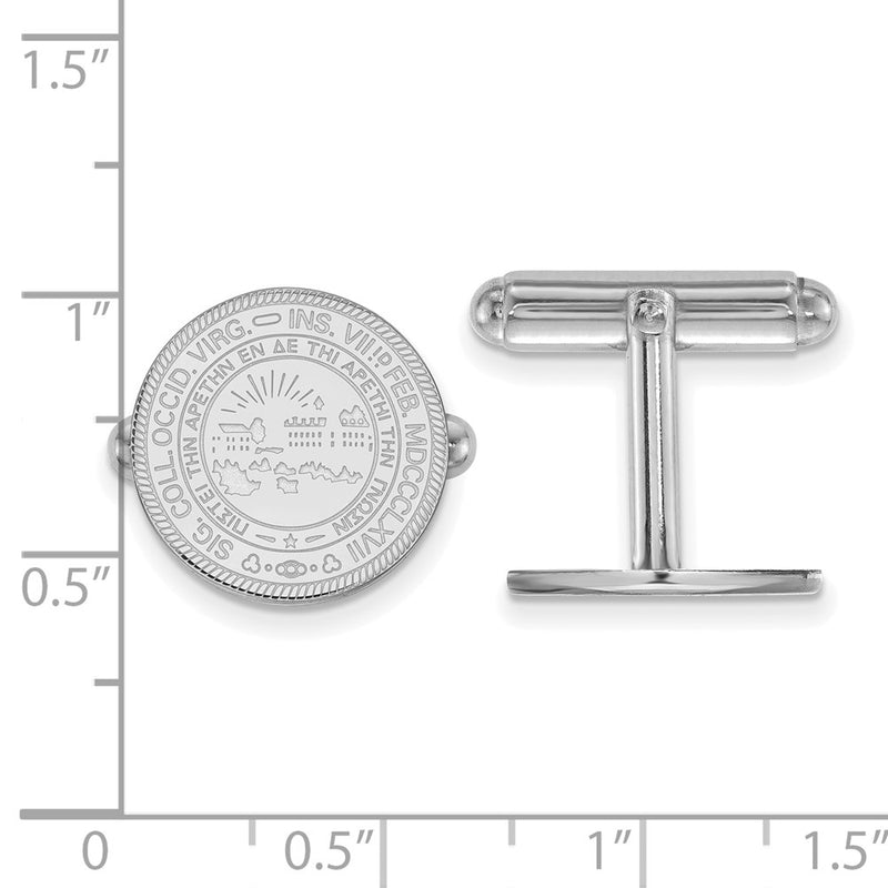 Sterling Silver Rhod-Pltd Logoart West Virginia University Crest Cuff Links
