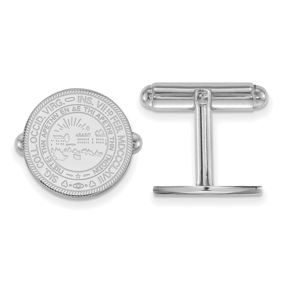 Sterling Silver Rhod-Pltd Logoart West Virginia University Crest Cuff Links
