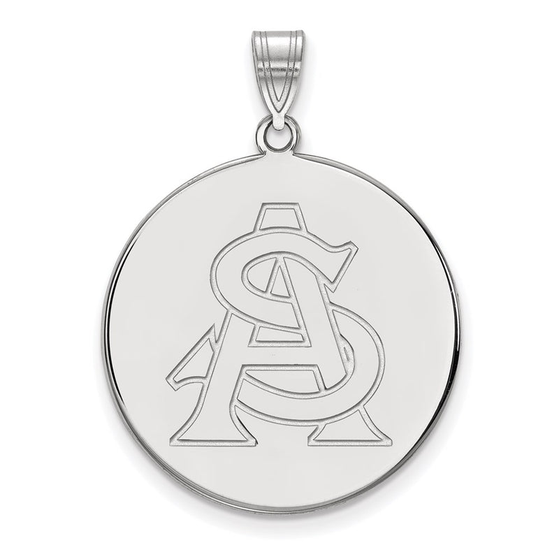 10K White Gold Logoart Arizona State University A S Extra Large Disc Pendant