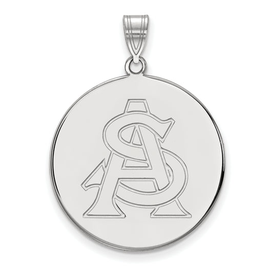 10K White Gold Logoart Arizona State University A S Extra Large Disc Pendant