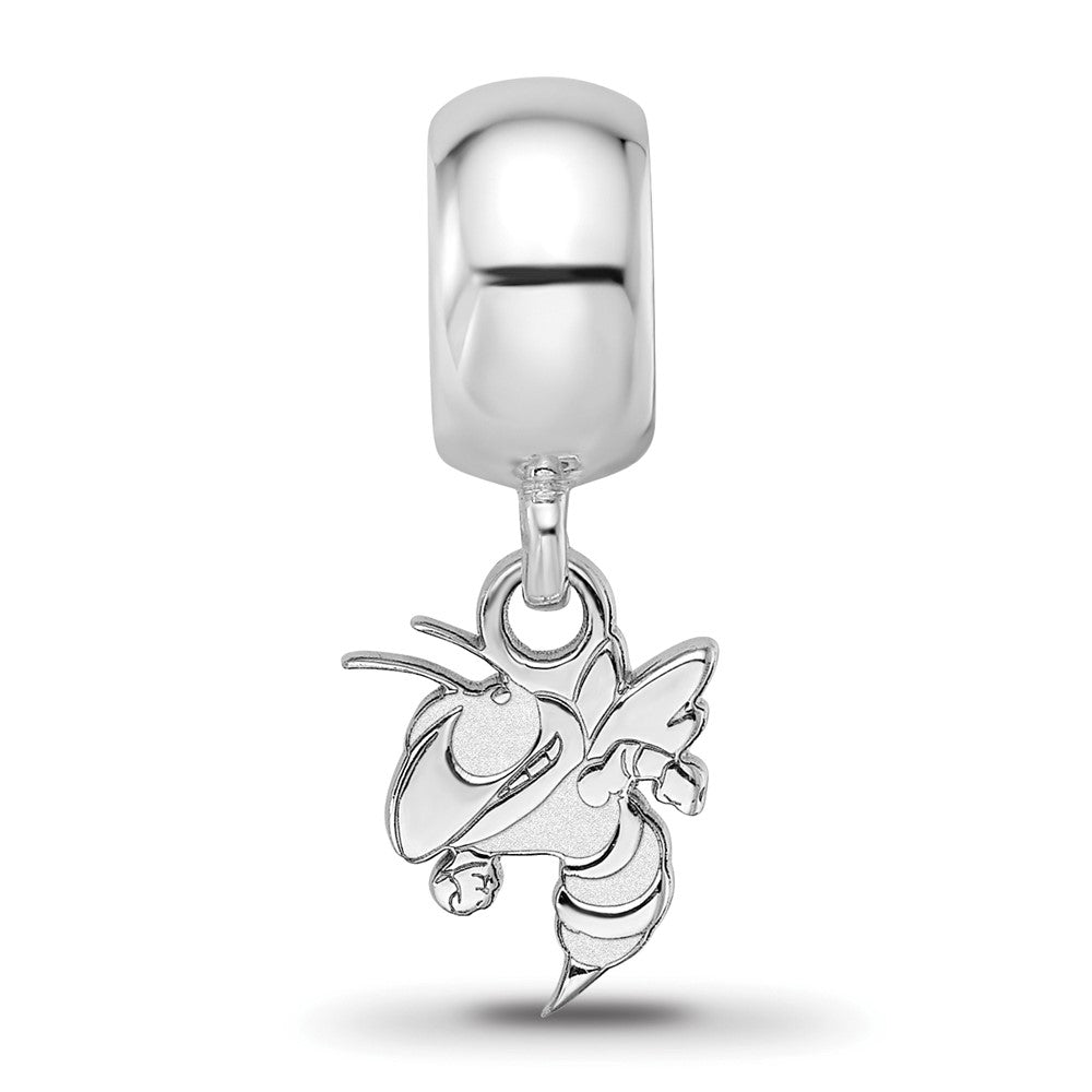 Sterling Silver Rhod-Pltd Logoart Georgia Tech Xs Dangle Bead
