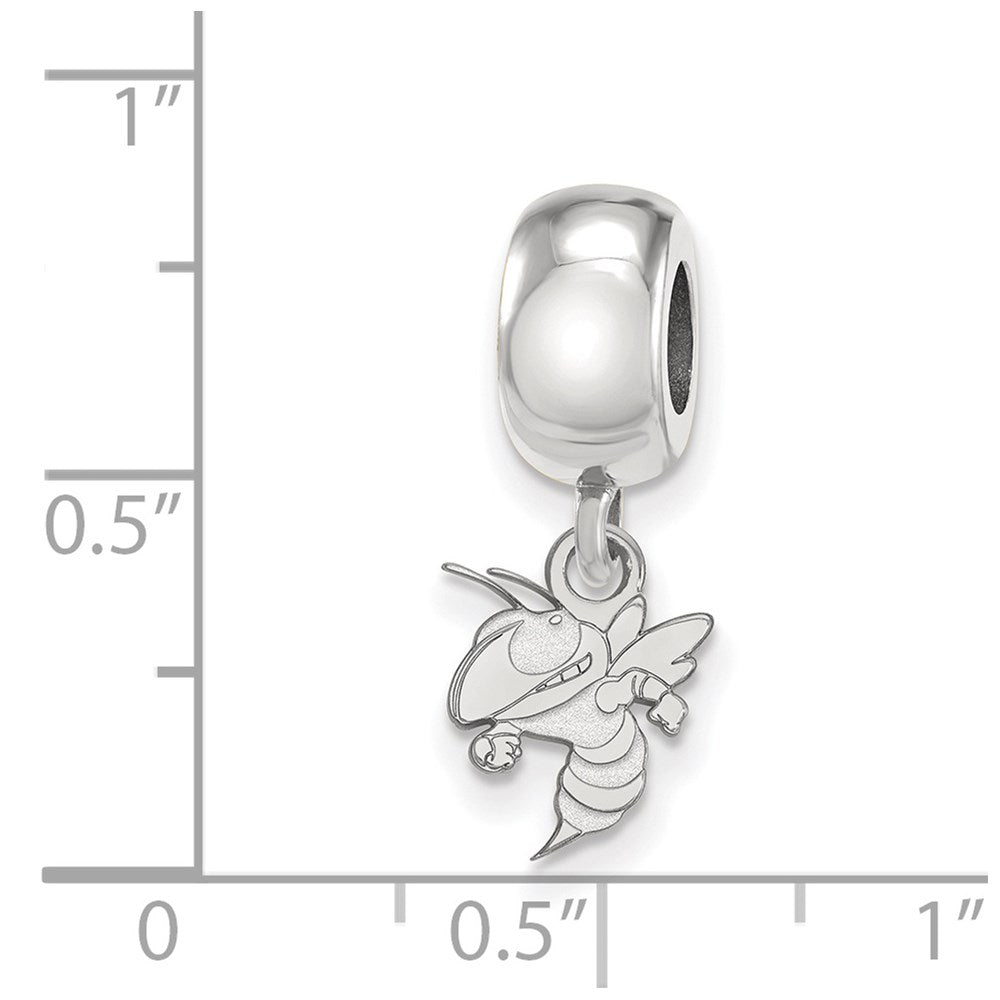 Sterling Silver Rhod-Pltd Logoart Georgia Tech Xs Dangle Bead