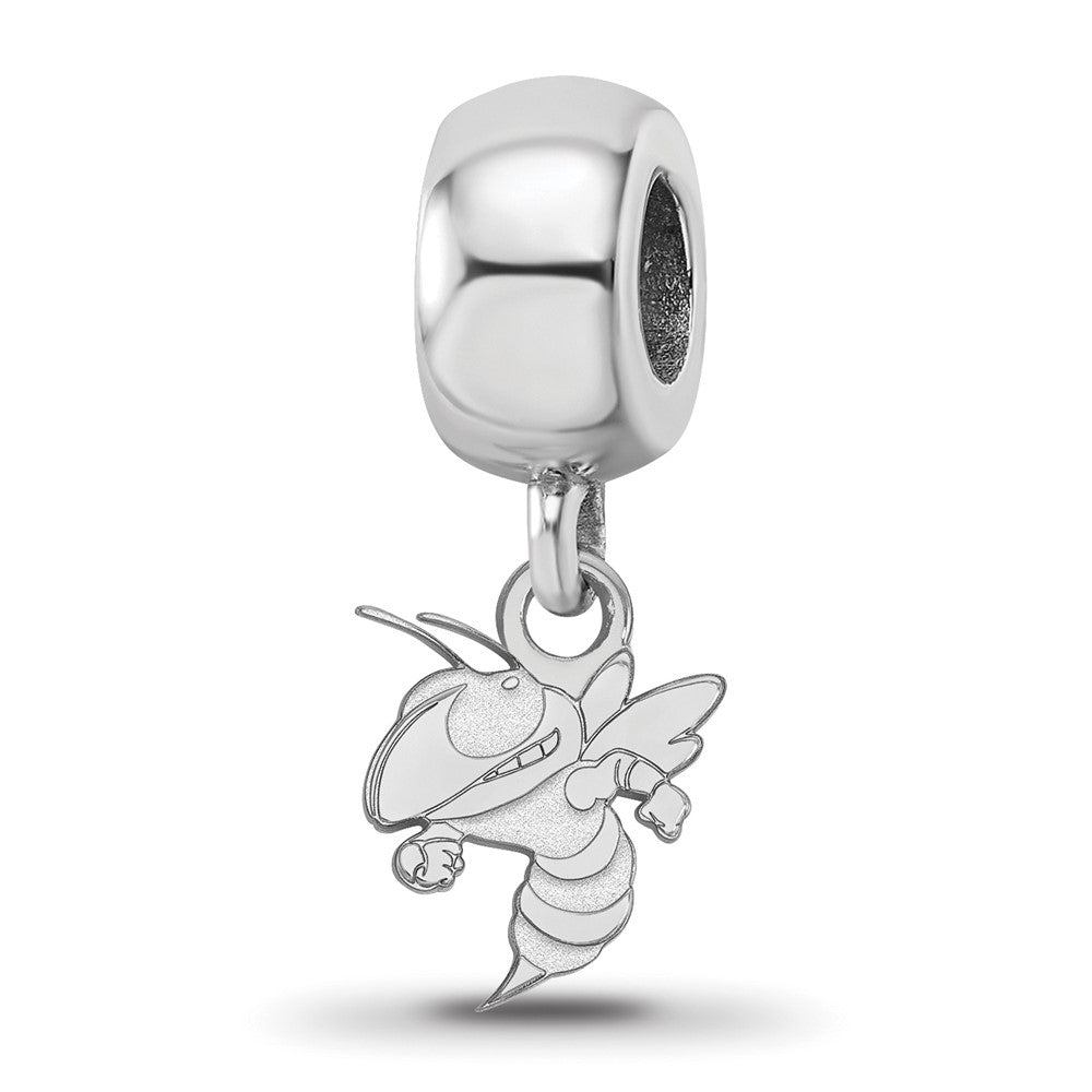 Sterling Silver Rhod-Pltd Logoart Georgia Tech Xs Dangle Bead
