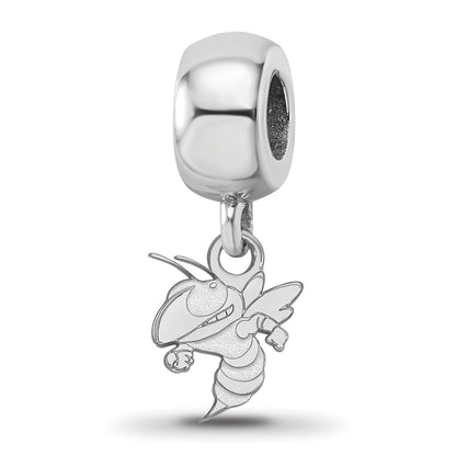 Sterling Silver Rhod-Pltd Logoart Georgia Tech Xs Dangle Bead