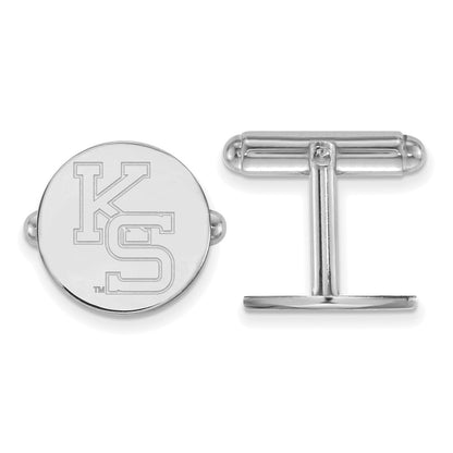Sterling Silver Rhod-Pltd Logoart Kansas State University K-S Cuff Links
