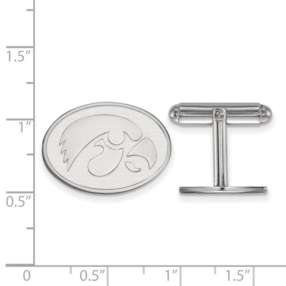Sterling Silver Rhod-Pltd Logoart University of Iowa Cuff Links