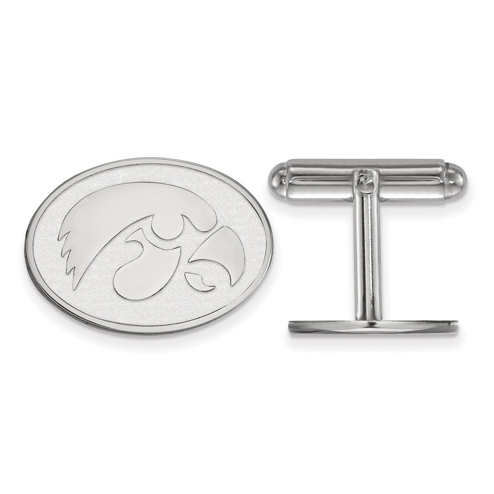 Sterling Silver Rhod-Pltd Logoart University of Iowa Cuff Links