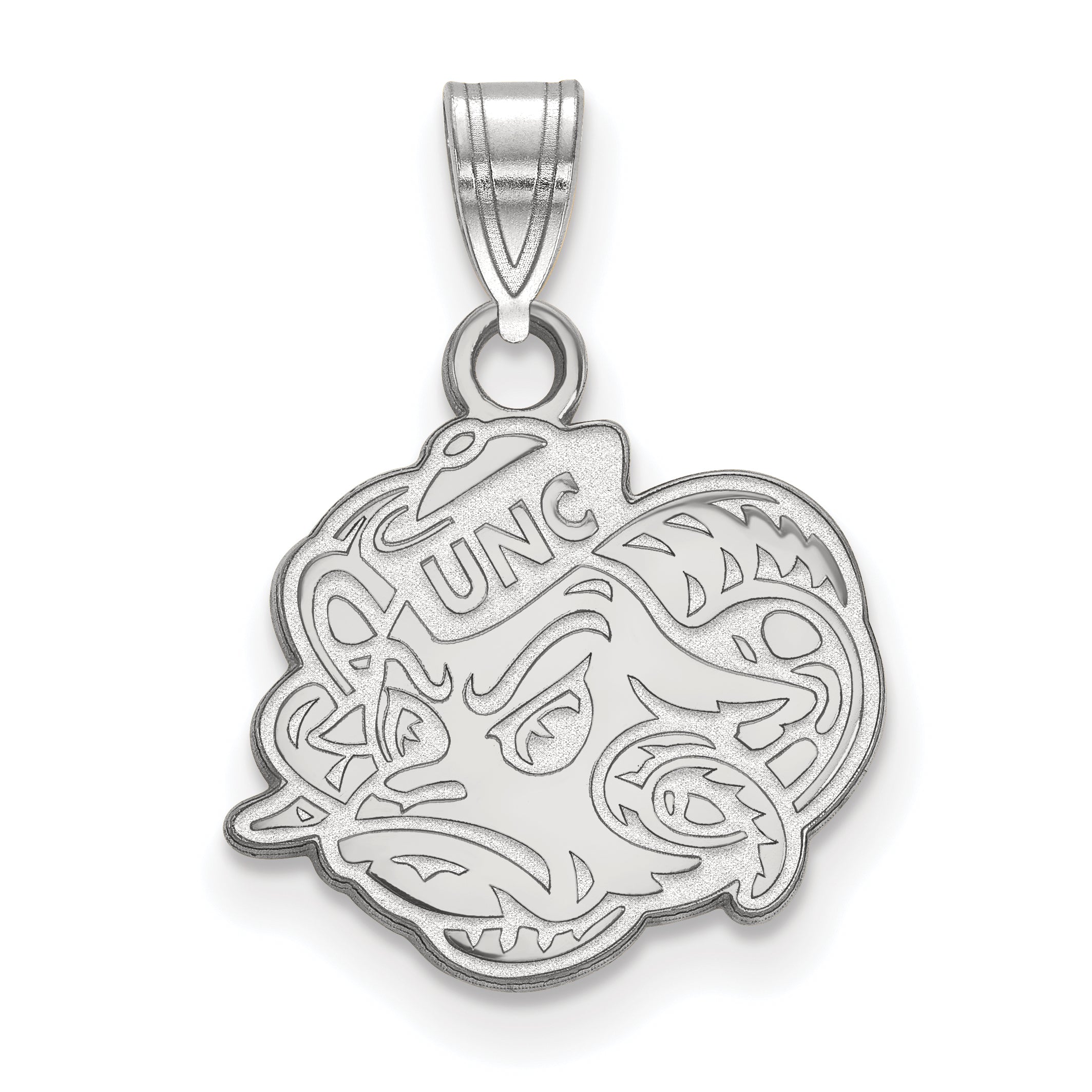 10K White Gold Logoart University Of North Carolina Ram Small Pendant