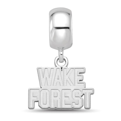 Sterling Silver Rhod-Pltd Logoart Wake Forest University Xs Dangle Bead