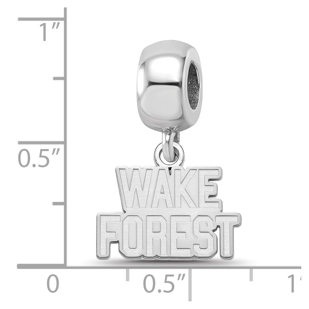 Sterling Silver Rhod-Pltd Logoart Wake Forest University Xs Dangle Bead
