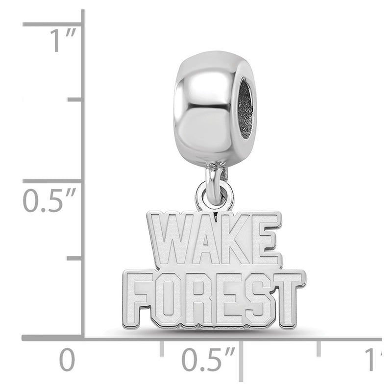 Sterling Silver Rhod-Pltd Logoart Wake Forest University Xs Dangle Bead