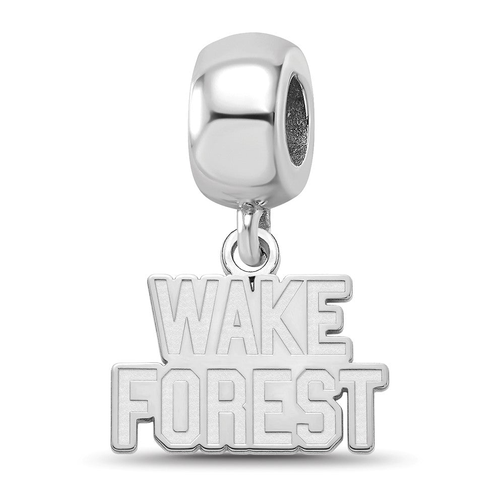 Sterling Silver Rhod-Pltd Logoart Wake Forest University Xs Dangle Bead