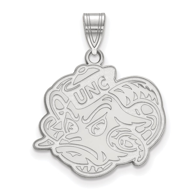 Sterling Silver Rhodium Plated Logoart University Of North Carolina Ram Large Pendant