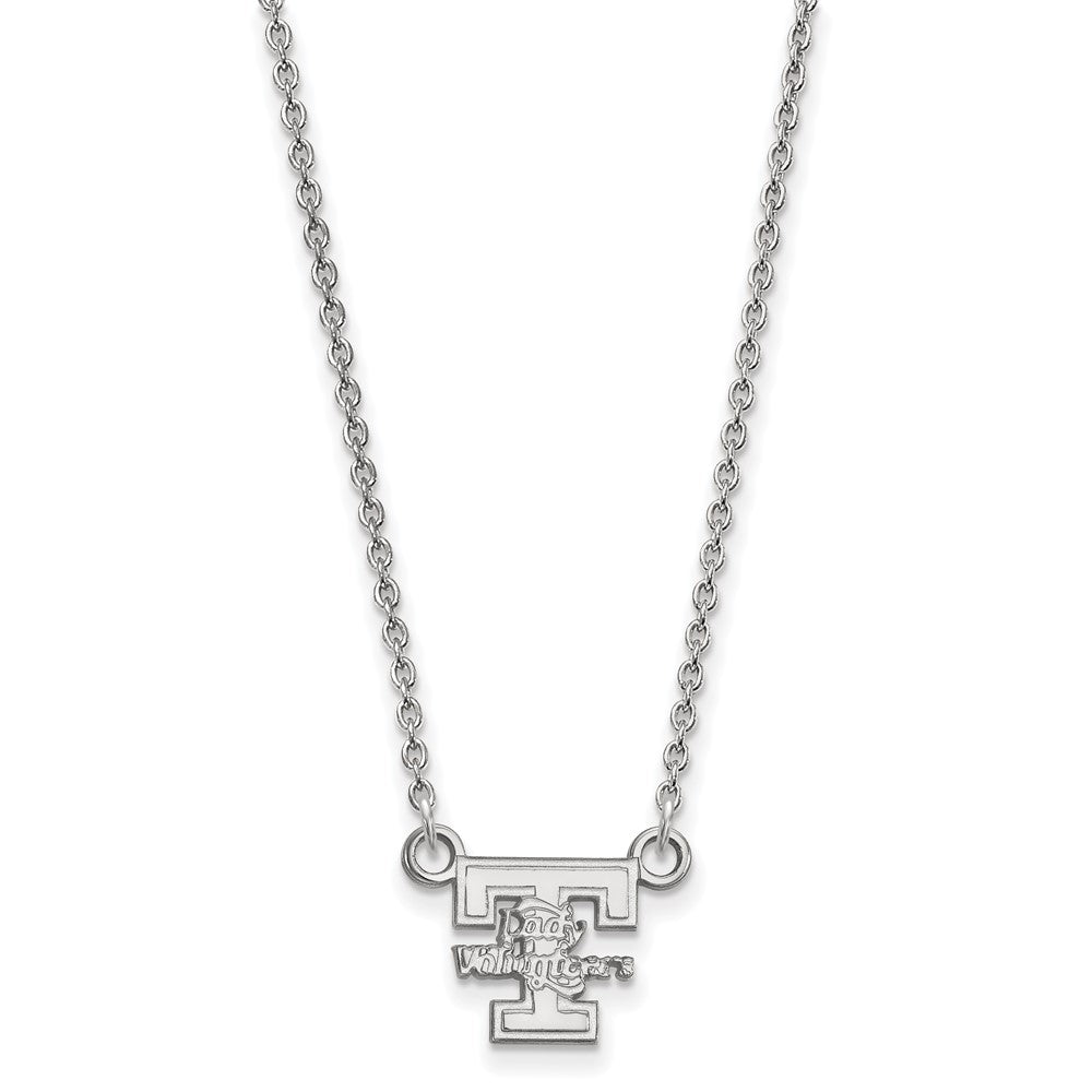 Sterling Silver Rhodium Plated Logoart University Of Tennessee Lady Volunteers Small Pendant 18 Inch Necklace
