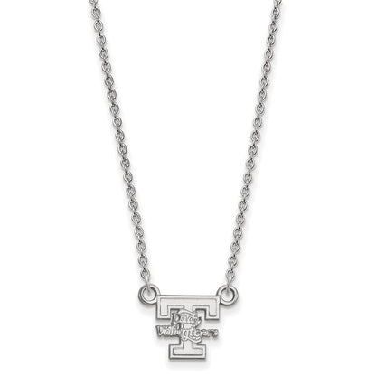 Sterling Silver Rhodium Plated Logoart University Of Tennessee Lady Volunteers Small Pendant 18 Inch Necklace