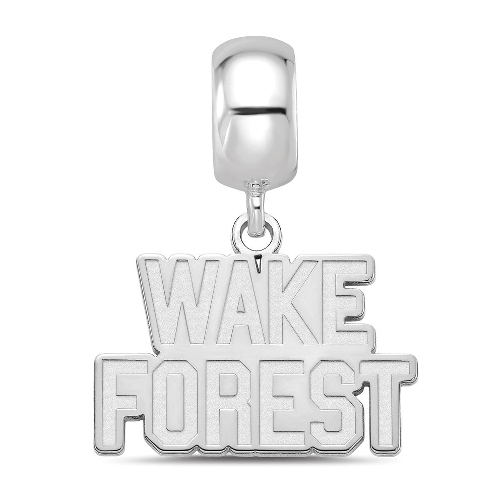 Sterling Silver Rhod-Pltd Logoart Wake Forest University Sm Dangle Bead