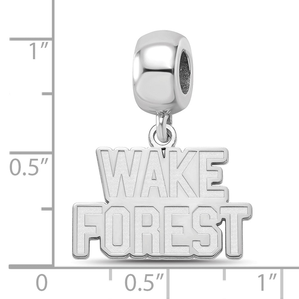 Sterling Silver Rhod-Pltd Logoart Wake Forest University Sm Dangle Bead