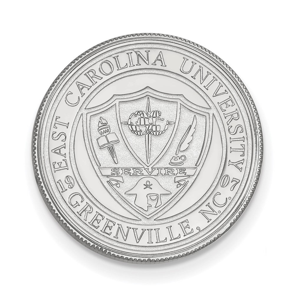 Sterling Silver Rhod-Pltd Logoart East Carolina University Crest Lapel Pin