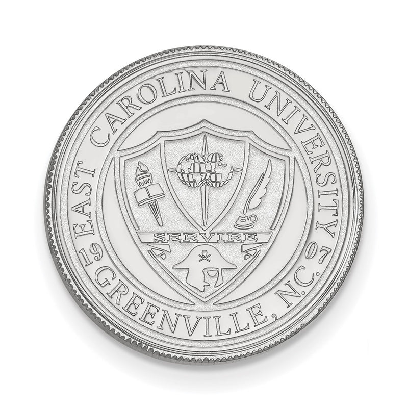 Sterling Silver Rhod-Pltd Logoart East Carolina University Crest Lapel Pin