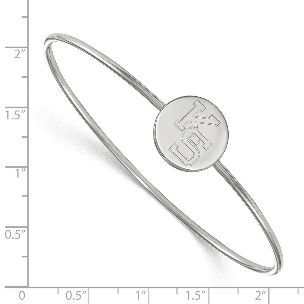 Sterling Silver Rh Plated Logoart Kansas State University Bangle Slip On