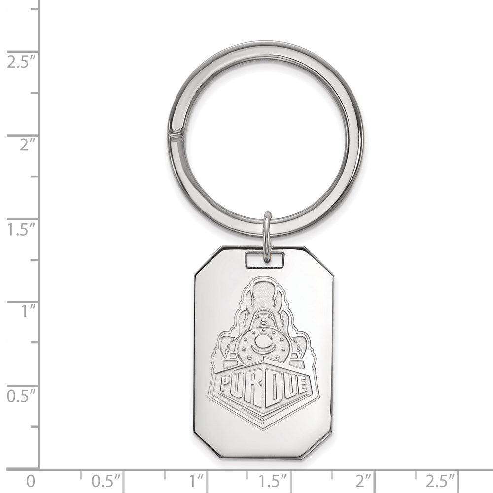 Sterling Silver Rhod-Pltd Logoart Purdue Univ. Key Ring