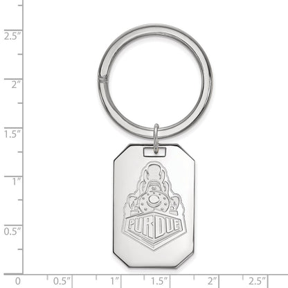 Sterling Silver Rhod-Pltd Logoart Purdue Univ. Key Ring