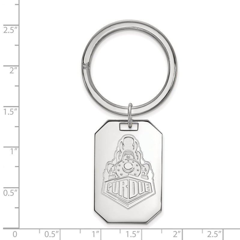 Sterling Silver Rhod-Pltd Logoart Purdue Univ. Key Ring
