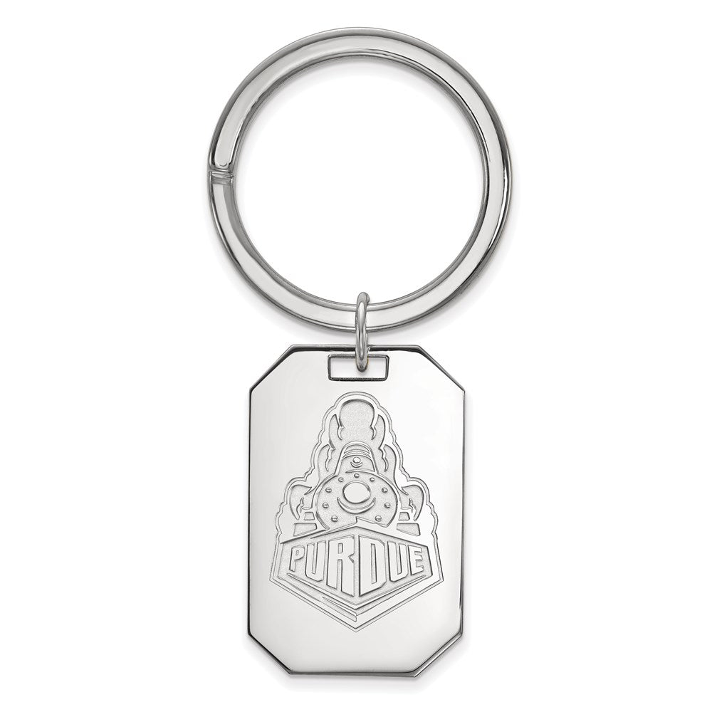 Sterling Silver Rhod-Pltd Logoart Purdue Univ. Key Ring