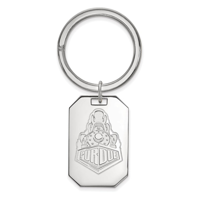 Sterling Silver Rhod-Pltd Logoart Purdue Univ. Key Ring