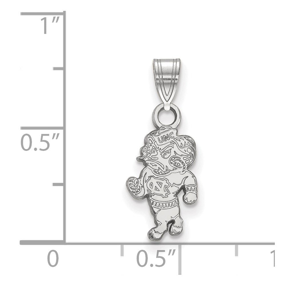 Sterling Silver Rhodium Plated Logoart University Of North Carolina Ram Small Pendant
