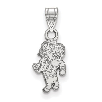Sterling Silver Rhodium Plated Logoart University Of North Carolina Ram Small Pendant