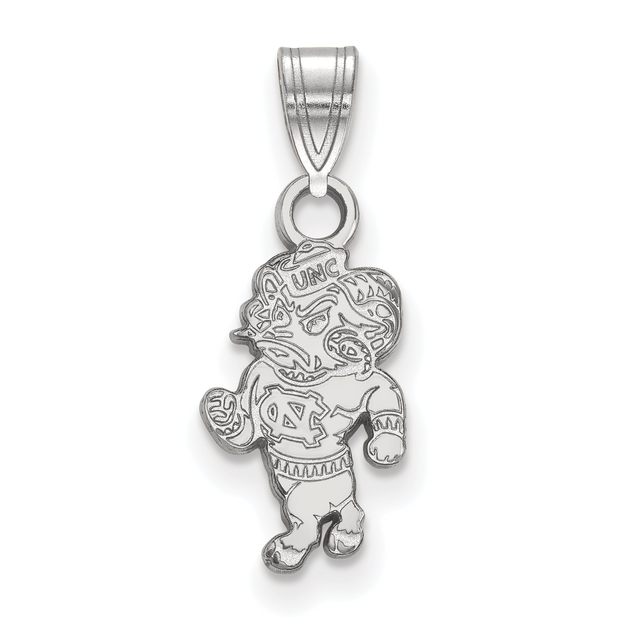 10K White Gold Logoart University Of North Carolina Ram Small Pendant
