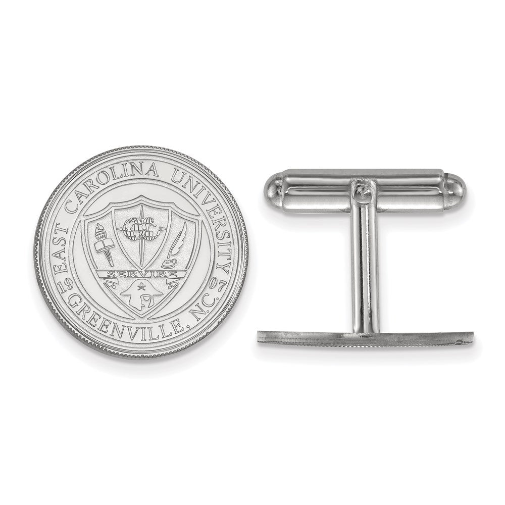 Sterling Silver Rhod-Pltd Logoart East Carolina Univ. Crest Cuff Links