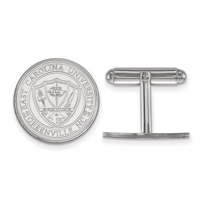 Sterling Silver Rhod-Pltd Logoart East Carolina Univ. Crest Cuff Links