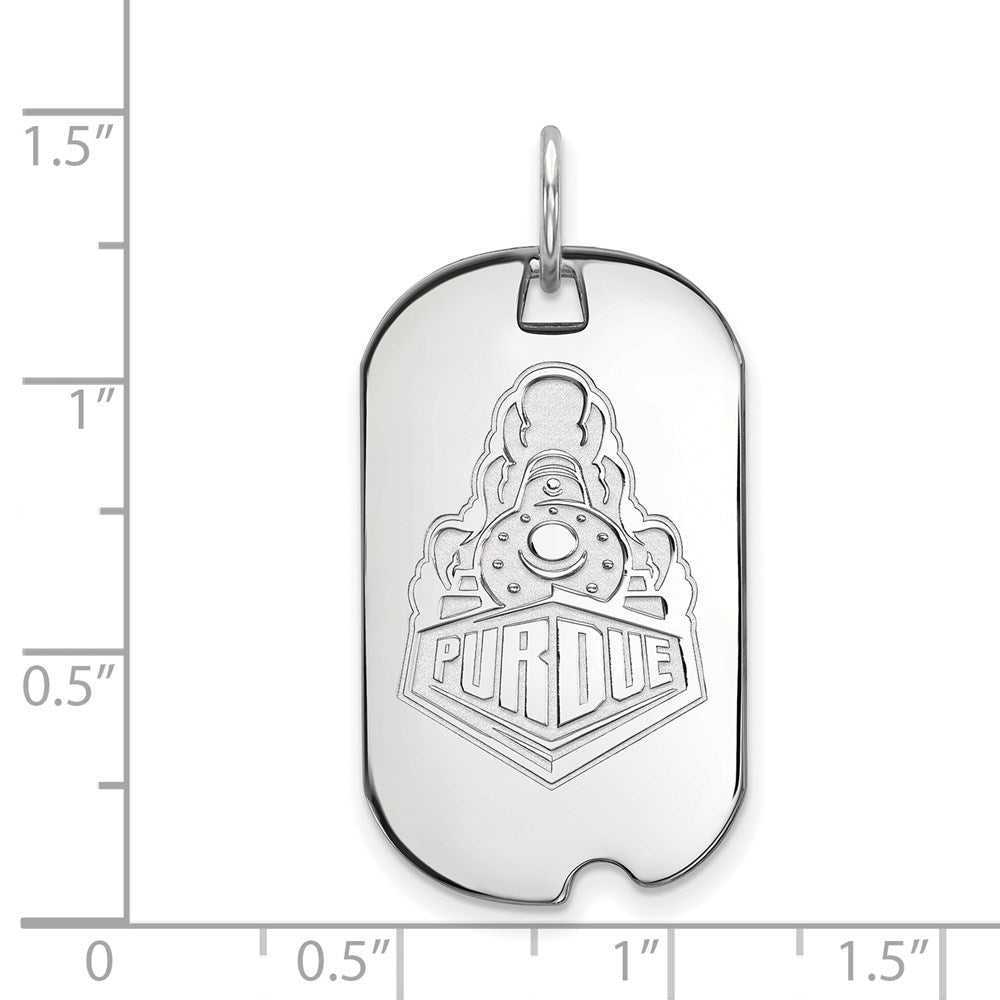 10K White Gold Logoart Purdue University Boilermakers Train Logo Small Dog Tag Pendant