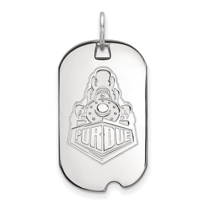 Sterling Silver Rhodium Plated Logoart Purdue University Boilermakers Train Logo Small Dog Tag Pendant