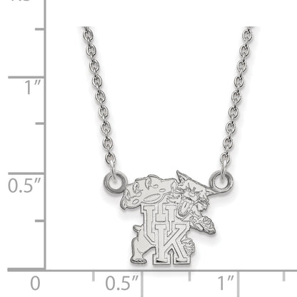 10K White Gold Logoart University Of Kentucky U K Wildcat Small Pendant 18 Inch Necklace