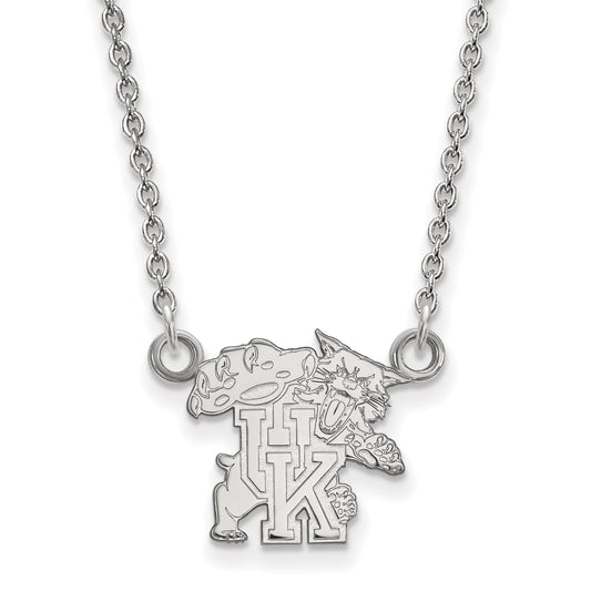 10K White Gold Logoart University Of Kentucky U K Wildcat Small Pendant 18 Inch Necklace