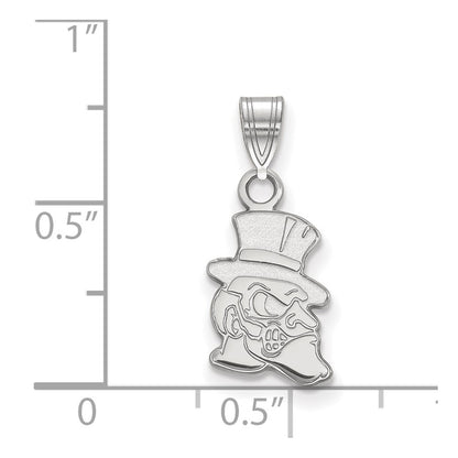 14K White Gold Logoart Wake Forest University Demon Deacon Small Pendant