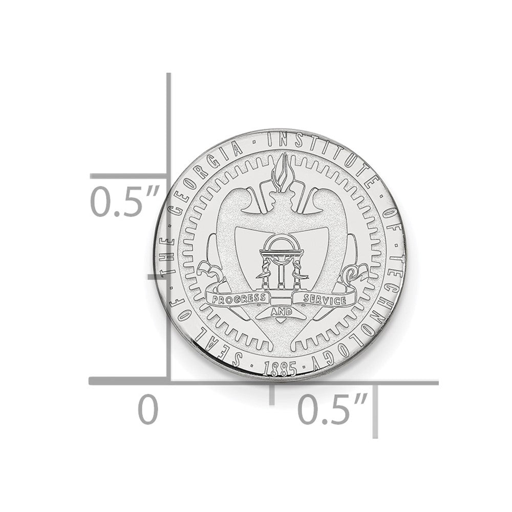 Sterling Silver Rhod-Pltd Logoart Georgia Tech Crest Lapel Pin