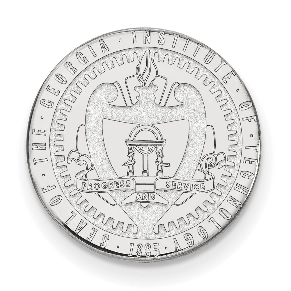 Sterling Silver Rhod-Pltd Logoart Georgia Tech Crest Lapel Pin