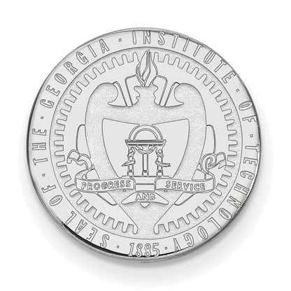 Sterling Silver Rhod-Pltd Logoart Georgia Tech Crest Lapel Pin