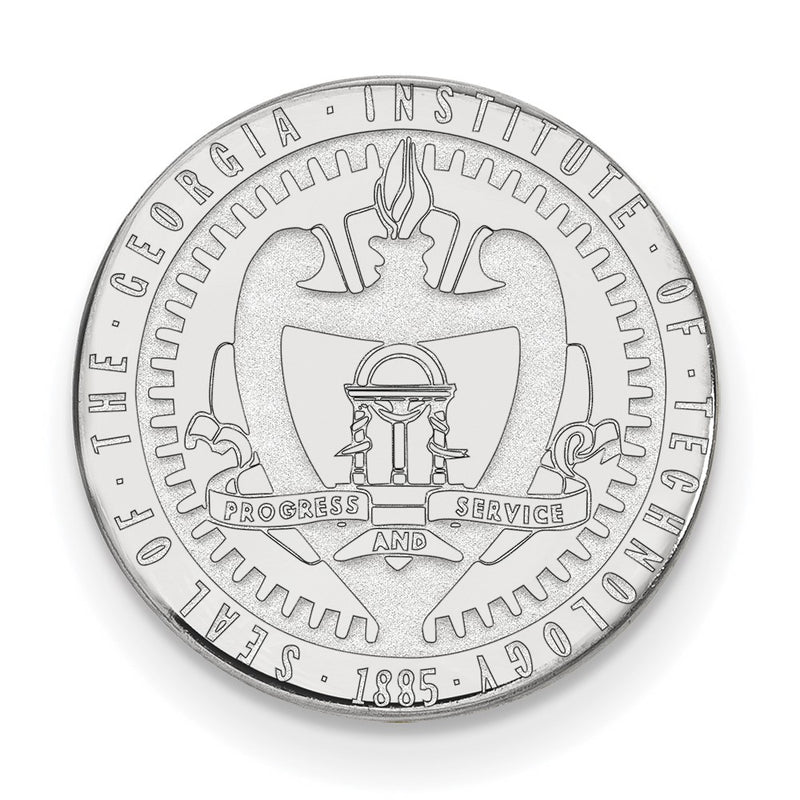 Sterling Silver Rhod-Pltd Logoart Georgia Tech Crest Lapel Pin