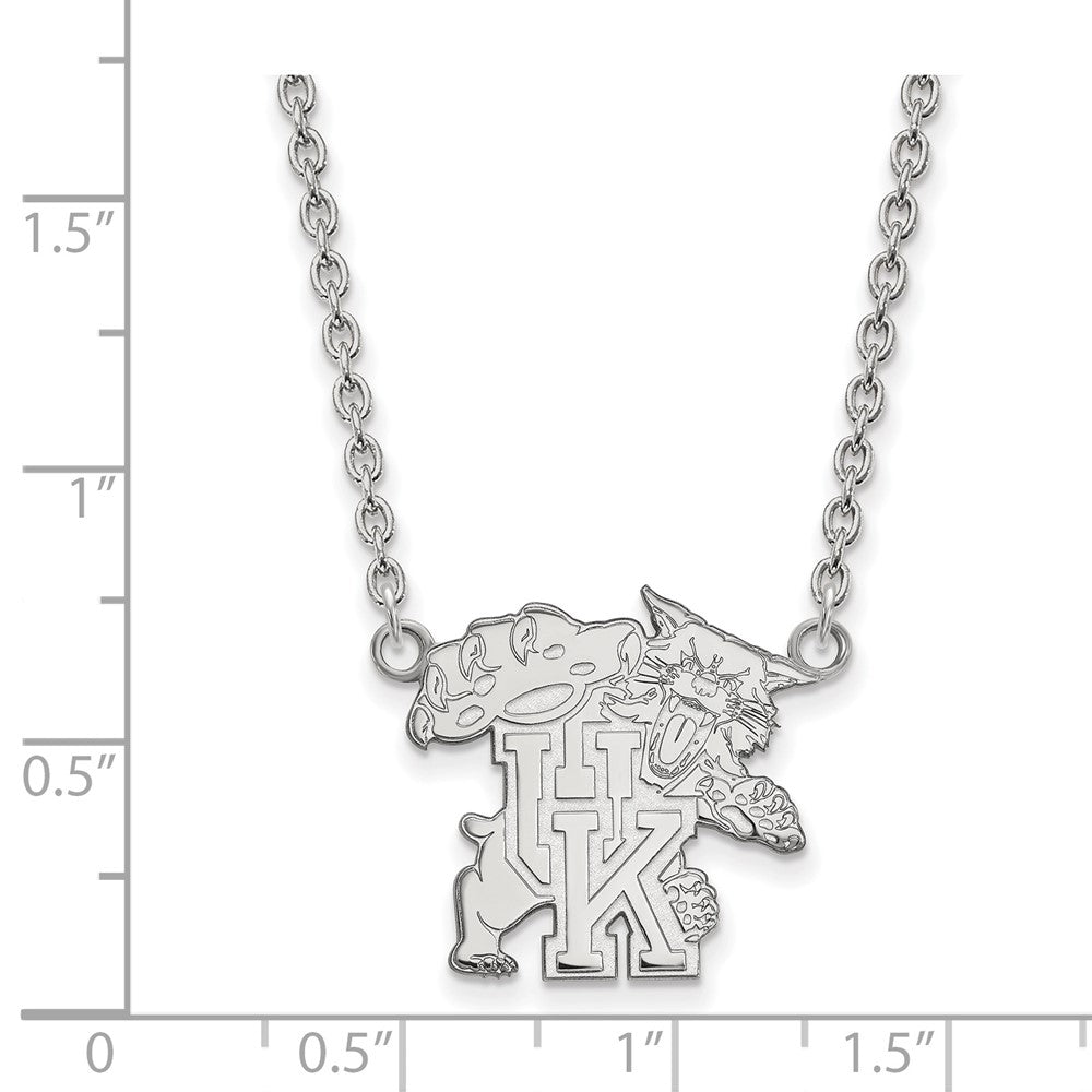 14K White Gold Logoart University Of Kentucky U K Wildcat Large Pendant 18 Inch Necklace