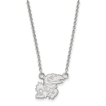 10k-white-gold-logoart-university-of-kansas-jayhawk-small-pendant-18-inch-necklace-1w057uks-18