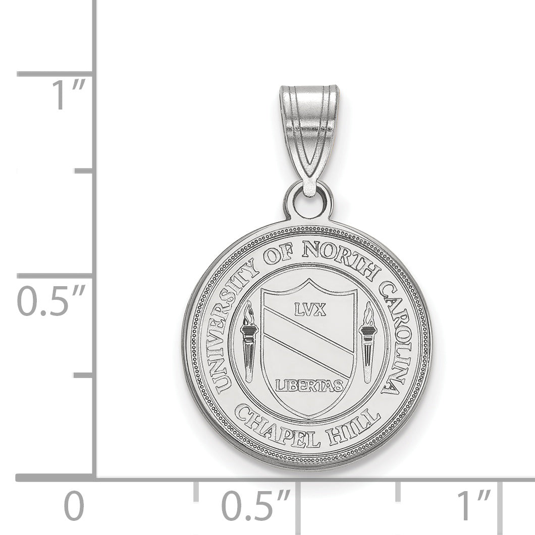 10K White Gold Logoart University Of North Carolina Medium Crest Pendant